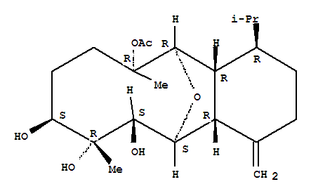 119456-12-1,5,12-Epoxybenzocyclodecene-6,7,8,11-tetrol,tetradecahydro-7,11-dimethyl-4-methylene-1-(1-methylethyl)-, 11-acetate,(1R,4aR,5S,6S,7R,8S,11R,12R,12aR)-,5,12-Epoxybenzocyclodecene-6,7,8,11-tetrol,tetradecahydro-7,11-dimethyl-4-methylene-1-(1-methylethyl)-, 11-acetate,[1R-(1R*,4aR*,5S*,6S*,7R*,8S*,11R*,12R*,12aR*)]-; Sclerophytin C