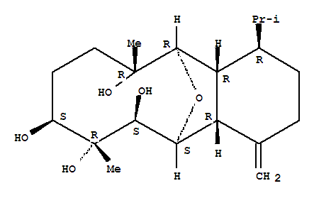 Molecular Structure of 119456-13-2 (5,12-Epoxybenzocyclodecene-6,7,8,11-tetrol,tetradecahydro-7,11-dimethyl-4-methylene-1-(1-methylethyl)-,(1R,4aR,5S,6S,7R,8S,11R,12R,12aR)-)