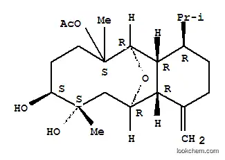 Molecular Structure of 119456-14-3 (5,12-Epoxybenzocyclodecene-6,9,10-triol,tetradecahydro-6,10-dimethyl-1-methylene-4-(1-methylethyl)-, 6-acetate,(4R,4aR,5R,6S,9S,10S,12R,12aR)-)