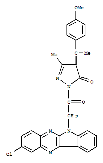 2,4-DIHYDRO-2-((2-CHLORO-6H-INDOLO[2,3-B]QUINOXALIN-6-YL)ACETYL)-4-(1-(4-METHOXYPHENYL)ETHYLIDENE) -5-METHYL- 3H-PYRAZOL-3-ONE