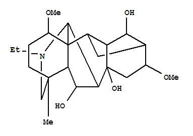 Molecular Structure of 119459-58-4 (Aconitane-6,8,14-triol,20-ethyl-1,16-dimethoxy-4-methyl-, (1a,6b,14a,16b)- (9CI))