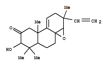 Molecular Structure of 119626-48-1 (2H-Phenanthro[1,10a-b]oxiren-9(5H)-one,3-ethenyl-3,3a,6,6a,7,8,10,10a-octahydro-8-hydroxy-3,7,7,10a-tetramethyl-,(3R,3aR,4aS,6aS,8S,10aR)- (9CI))