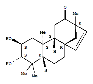 Molecular Structure of 119626-55-0 (17-Norkaur-15-en-12-one,2,3-dihydroxy-13-methyl-, (2b,3a,8b,13b)-)