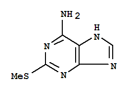 Molecular Structure of 1198-83-0 (1H-Purin-6-amine,2-(methylthio)-)