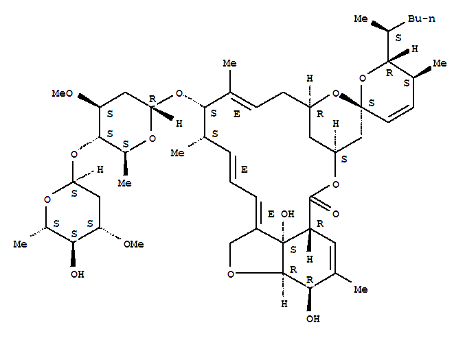 Molecular Structure of 119911-59-0 (Avermectin A1a,5-O-demethyl-25-de(1-methylpropyl)-25-(1-methylpentyl)- (9CI))