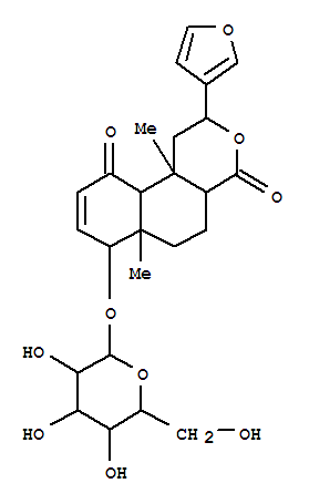 120163-16-8,2H-Naphtho[2,1-c]pyran-4,10(1H,4aH)-dione,2-(3-furanyl)-7-(b-D-glucopyranosyloxy)-5,6,6a,7,10a,10b-hexahydro-6a,10b-dimethyl-,(2S,4aR,6aR,7R,10aS,10bS)- (9CI),2H-Naphtho[2,1-c]pyran-4,10(1H,4aH)-dione,2-(3-furanyl)-7-(b-D-glucopyranosyloxy)-5,6,6a,7,10a,10b-hexahydro-6a,10b-dimethyl-,[2S-(2a,4aa,6ab,7b,10ab,10ba)]-; Tinosporaside
