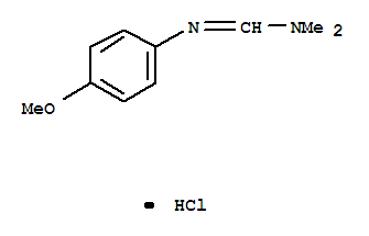 1202-63-7,Methanimidamide,N'-(4-methoxyphenyl)-N,N-dimethyl-, hydrochloride (1:1),Formamidine,N'-(p-methoxyphenyl)-N,N-dimethyl-, hydrochloride (7CI); Formamidine,N'-(p-methoxyphenyl)-N,N-dimethyl-, monohydrochloride (8CI); Methanimidamide,N'-(4-methoxyphenyl)-N,N-dimethyl-, monohydrochloride (9CI);N'-(p-Methoxyphenyl)-N,N-dimethylformamidine monohydrochloride