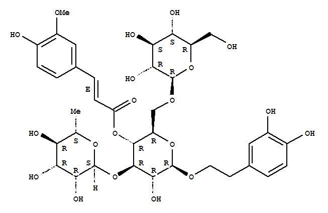 Molecular Structure of 120444-60-2 (b-D-Glucopyranoside,2-(3,4-dihydroxyphenyl)ethyl O-6-deoxy-a-L-mannopyranosyl-(1®3)-O-[b-D-glucopyranosyl-(1®6)]-, 4-[(2E)-3-(4-hydroxy-3-methoxyphenyl)-2-propenoate])