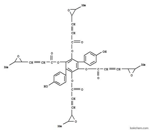 Molecular Structure of 121254-44-2 (2-Propenoic acid,3-[(2S,3S)-3-methyloxiranyl]-,4,4''-dihydroxy[1,1':4',1''-terphenyl]-2',3',5',6'-tetrayl ester,(2Z,2'Z,2''Z,2'''Z)- (9CI))