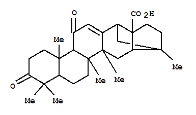 121324-57-0,16,20-Cyclo-30-norolean-12-en-28-oicacid, 3,11-dioxo- (9CI),7,10-Methano-7aH-cyclopenta[b]chrysene,16,20-cyclo-30-norolean-12-en-28-oic acid deriv.; (+)-Pulveric acid; Pulvericacid