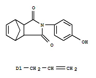 Molecular Structure of 121523-72-6 (4,7-Methano-1H-isoindole-1,3(2H)-dione,3a,4,7,7a-tetrahydro-2-(4-hydroxyphenyl)-4(or 5)-(2-propenyl)-,(3aR,4S,7R,7aS)-rel- (9CI))