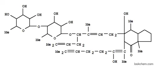 Molecular Structure of 121541-66-0 (4H-Inden-4-one,6-[4-[[6-deoxy-4-O-(6-deoxy-a-L-mannopyranosyl)-b-D-galactopyranosyl]oxy]-3,7-dimethyl-2,6-octadienyl]octahydro-6-hydroxy-5-(3-hydroxy-2,6-dimethyl-1,5-heptadienyl)-3a,7-dimethyl-(9CI))