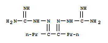 Molecular Structure of 121564-00-9 (Hydrazinecarboximidamide,2,2'-(1,2-dipropyl-1,2-ethanediylidene)bis- (9CI))