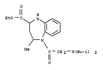 121635-59-4,ethyl 5-[N,N-bis(2-methylpropyl)glycyl]-4-methyl-2,3,4,5-tetrahydro-1H-1,5-benzodiazepine-2-carboxylate,1H-1,5-Benzodiazepine-2-carboxylicacid, 5-[[bis(2-methylpropyl)amino]acetyl]-2,3,4,5-tetrahydro-4-methyl-, ethylester (9CI)