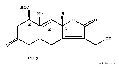 Molecular Structure of 121663-00-1 (Cyclodeca[b]furan-2,7(4H,8H)-dione,9-(acetyloxy)-5,6,9,11a-tetrahydro-3-(hydroxymethyl)-10-methyl-6-methylene-,(9R,10E,11aS)-)
