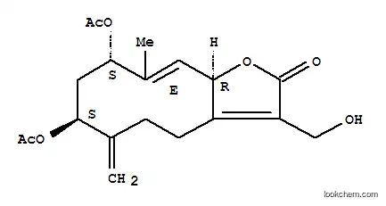 Molecular Structure of 121663-01-2 (Cyclodeca[b]furan-2(4H)-one,7,9-bis(acetyloxy)-5,6,7,8,9,11a-hexahydro-3-(hydroxymethyl)-10-methyl-6-methylene-,(7S,9S,10E,11aR)-)