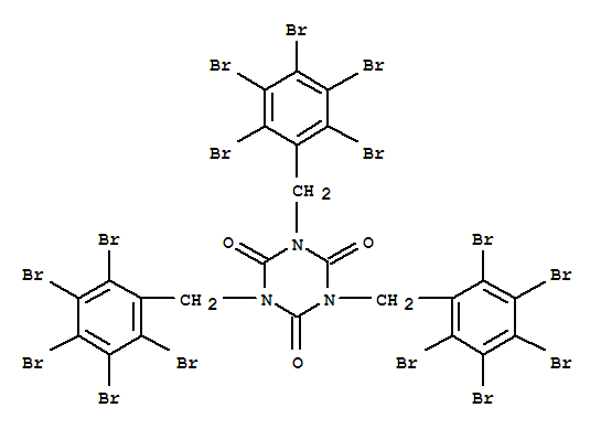 Molecular Structure of 121670-17-5 (1,3,5-Triazine-2,4,6(1H,3H,5H)-trione,1,3,5-tris[(2,3,4,5,6-pentabromophenyl)methyl]-)