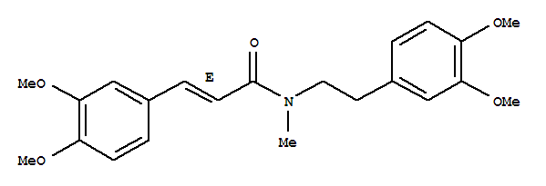 Molecular Structure of 121817-66-1 (2-Propenamide,3-(3,4-dimethoxyphenyl)-N-[2-(3,4-dimethoxyphenyl)ethyl]-N-methyl-, (2E)-)