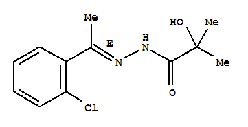 Molecular Structure of 122433-15-2 (Propanoic acid,2-hydroxy-2-methyl-, [1-(2-chlorophenyl)ethylidene]hydrazide, (E)- (9CI))
