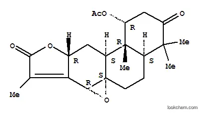 Molecular Structure of 122537-64-8 (1H-Oxireno[1,10a]phenanthro[3,2-b]furan-3,9(2H,7aH)-dione,1-(acetyloxy)-4,4a,5,6,10a,11,11a,11b-octahydro-4,4,8,11b-tetramethyl-,(1R,4aS,6aS,7aR,10aR,11aS,11bR)-)