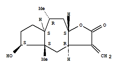 Molecular Structure of 122872-03-1 (Azuleno[6,5-b]furan-2(3H)-one,decahydro-5-hydroxy-4a,8-dimethyl-3-methylene-, [3aR-(3aa,4ab,5b,7aa,8a,9ab)]- (9CI))