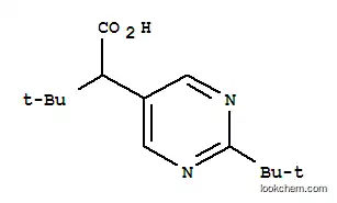 Molecular Structure of 122936-20-3 (5-Pyrimidineacetic acid, -alpha-,2-bis(1,1-dimethylethyl)- (9CI))
