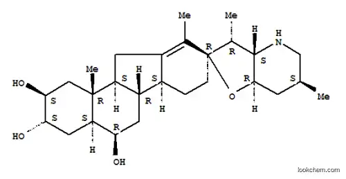 Molecular Structure of 123085-17-6 (Spiro[9H-benzo[a]fluorene-9,2'(3'H)-furo[3,2-b]pyridine]-2,3,5-triol,1,2,3,3'a,4,4',4a,5,5',6,6',6a,6b,7,7',7'a,8,11,11a,11b-eicosahydro-3',6',10,11b-tetramethyl-,(2S,2'R,3S,3'R,3'aS,4aS,5R,6'S,6aR,6bS,7'aR,11aS,11bR)-)