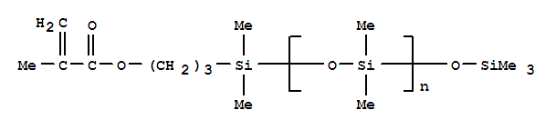 Molecular Structure of 123109-42-2 (Poly[oxy(dimethylsilylene)],a-[dimethyl[3-[(2-methyl-1-oxo-2-propen-1-yl)oxy]propyl]silyl]-w-[(trimethylsilyl)oxy]-)