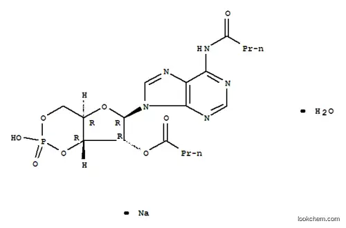 Molecular Structure of 123334-06-5 (N-6,O-2'-DIBUTYRYLADENOSINE 3':5'-CYCLIC  MONOPHOSPHATE SODIUM SALT 1H2O, 98%)