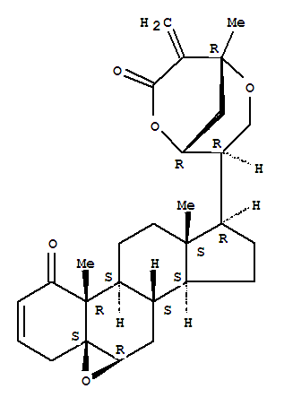 Molecular Structure of 123523-03-5 (Ergosta-2,25(27)-dien-26-oicacid, 5,6:21,24-diepoxy-22-hydroxy-1-oxo-, d-lactone, (5b,6b,22R)-)