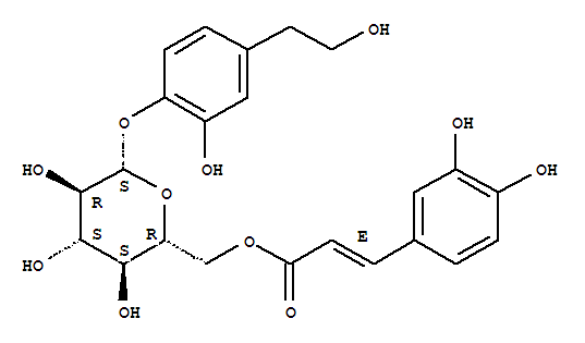 123562-46-9,2-hydroxy-4-(2-hydroxyethyl)phenyl 6-O-[(2E)-3-(3,4-dihydroxyphenyl)prop-2-enoyl]-beta-D-glucopyranoside,b-D-Glucopyranoside,2-hydroxy-4-(2-hydroxyethyl)phenyl, 6-[3-(3,4-dihydroxyphenyl)-2-propenoate],(E)-; Ibotanolide B