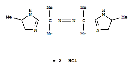 Molecular Structure of 123634-28-6 (1H-Imidazole,2,2'-[1,2-diazenediylbis(1-methylethylidene)]bis[4,5-dihydro-4-methyl-,hydrochloride (1:2))