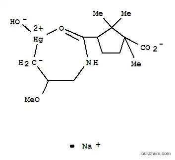 Molecular Structure of 124-82-3 (sodium N-(3-hydroxymercurio-2-methoxypropyl)camphoramate)