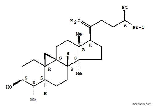 Molecular Structure of 124027-53-8 (9,19-Cyclostigmast-20-en-3-ol,4,14-dimethyl-, (3b,4a,5a)-)