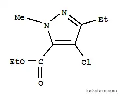 Molecular Structure of 124800-34-6 (Ethyl 1-methyl-3-ethyl-4-chloro-5-pyrazolecarboxylate)