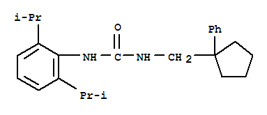 Molecular Structure of 124804-56-4 (Urea,N-[2,6-bis(1-methylethyl)phenyl]-N'-[(1-phenylcyclopentyl)methyl]-)