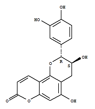 Molecular Structure of 124902-13-2 (2H,8H-Benzo[1,2-b:3,4-b']dipyran-8-one,2-(3,4-dihydroxyphenyl)-3,4-dihydro-3,5-dihydroxy-, (2R,3S)-)