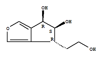 Molecular Structure of 124902-19-8 (4H-Cyclopenta[c]furan-4,5-diol,5,6-dihydro-6-(2-hydroxyethyl)-, (4R,5S,6R)-)