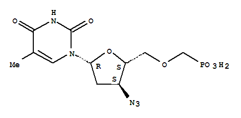 Molecular Structure of 124930-54-7 (Thymidine,3'-azido-3'-deoxy-5'-O-(phosphonomethyl)-)