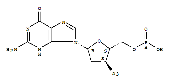 Molecular Structure of 124930-61-6 (Guanosine,3'-azido-2',3'-dideoxy-, 5'-(hydrogen phosphonate) (9CI))