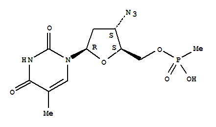 Molecular Structure of 124930-62-7 (Thymidine,3'-azido-3'-deoxy-, 5'-(hydrogen methylphosphonate) (9CI))