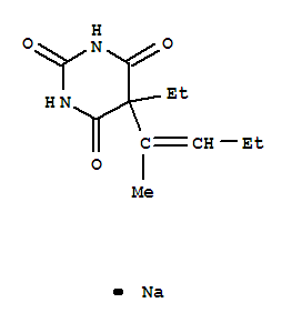 2,4,6(1H,3H,5H)-Pyrimidinetrione,5-ethyl-5-(1-methyl-1-buten-1-yl)-, sodium salt (1:1)