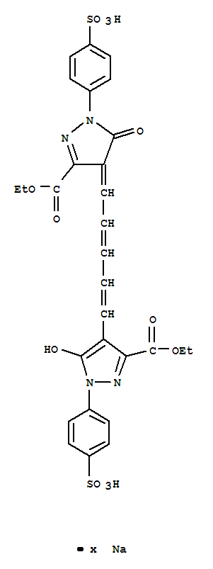 Molecular Structure of 125301-99-7 (1H-Pyrazole-3-carboxylicacid,4-[5-[3-(ethoxycarbonyl)-5-hydroxy-1-(4-sulfophenyl)-1H-pyrazol-4-yl]-2,4-pentadien-1-ylidene]-4,5-dihydro-5-oxo-1-(4-sulfophenyl)-,3-ethyl ester, sodium salt (1:?))