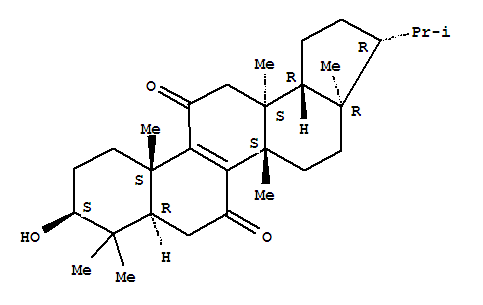 Molecular Structure of 125456-55-5 (A'-Neo-26,28-dinorgammacer-8-ene-7,11-dione,3-hydroxy-13,17-dimethyl-, (3b,13a,14b,17a,18b)-)