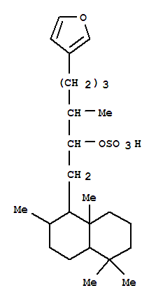 Molecular Structure of 125481-85-8 (3-Furanpentanol, a-[(decahydro-2,5,5,8a-tetramethyl-1-naphthalenyl)methyl]-b-methyl-, hydrogen sulfate (9CI))