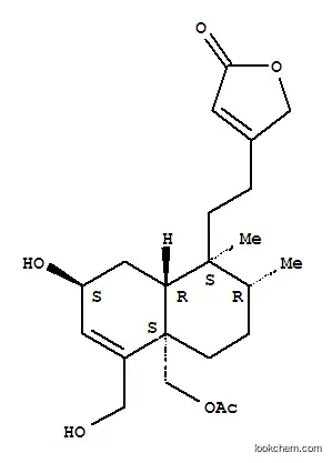 Molecular Structure of 125675-09-4 (4-[2-[(1S,2R,4aS,7S,8aR)-4a-[(Acetyloxy)methyl]-1,2,3,4,4a,7,8,8a-octahydro-7-hydroxy-5-(hydroxymethyl)-1,2-dimethyl-1-naphthalenyl]ethyl]-2(5H)-furanone)