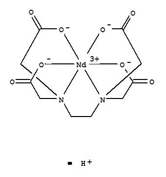 12611-51-7,Neodymate(1-),[[N,N'-1,2-ethanediylbis[N-[(carboxy-kO)methyl]glycinato-kN,kO]](4-)]-, hydrogen, (OC-6-21)- (9CI),Hydrogen[(ethylenedinitrilo)tetraacetato]neodymate(III) (6CI,7CI); Neodymate(1-),[[N,N'-1,2-ethanediylbis[N-(carboxymethyl)glycinato]](4-)-N,N',O,O',ON,ON']-,hydrogen, (OC-6-21)-; Neodymium ethylenediaminetetraacetate