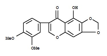 Molecular Structure of 126419-15-6 (8H-1,3-Dioxolo[4,5-g][1]benzopyran-8-one,7-(3,4-dimethoxyphenyl)-9-hydroxy-)