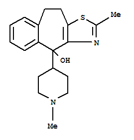 Molecular Structure of 126536-88-7 (4H-Benzo[5,6]cyclohepta[1,2-d]thiazol-4-ol,9,10-dihydro-2-methyl-4-(1-methyl-4-piperidinyl)-)