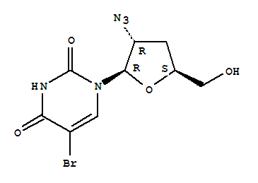 Molecular Structure of 126543-49-5 (Uridine,2'-azido-5-bromo-2',3'-dideoxy- (9CI))